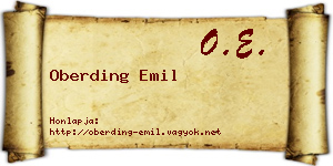 Oberding Emil névjegykártya